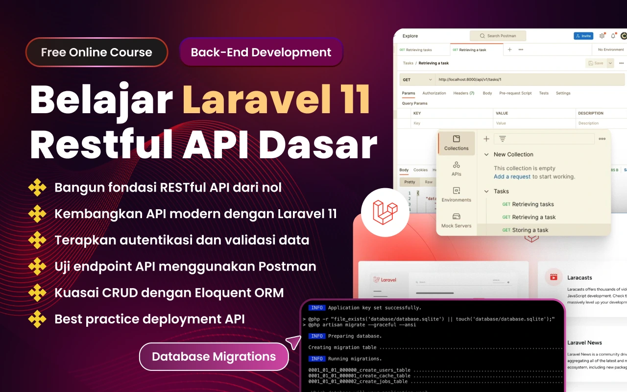 Kelas Laravel 11 RESTful API di BuildWithAngga